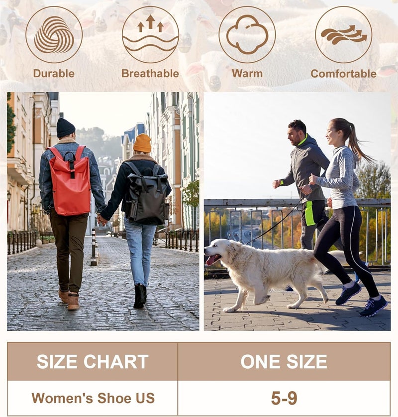 YSense Wool Socks for Women, Winter Boot Socks Stocking Stuffers Gifts for Women Warm Crew Hiking - Image 5